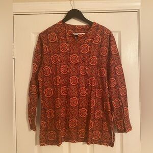 Perry Sport Bohemian Red/Orange  Women's Top. Medium. NWT. Pullover.